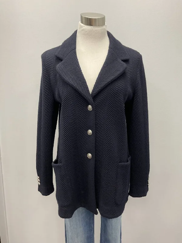 Chevron Wool/cotton Jacket In Navy