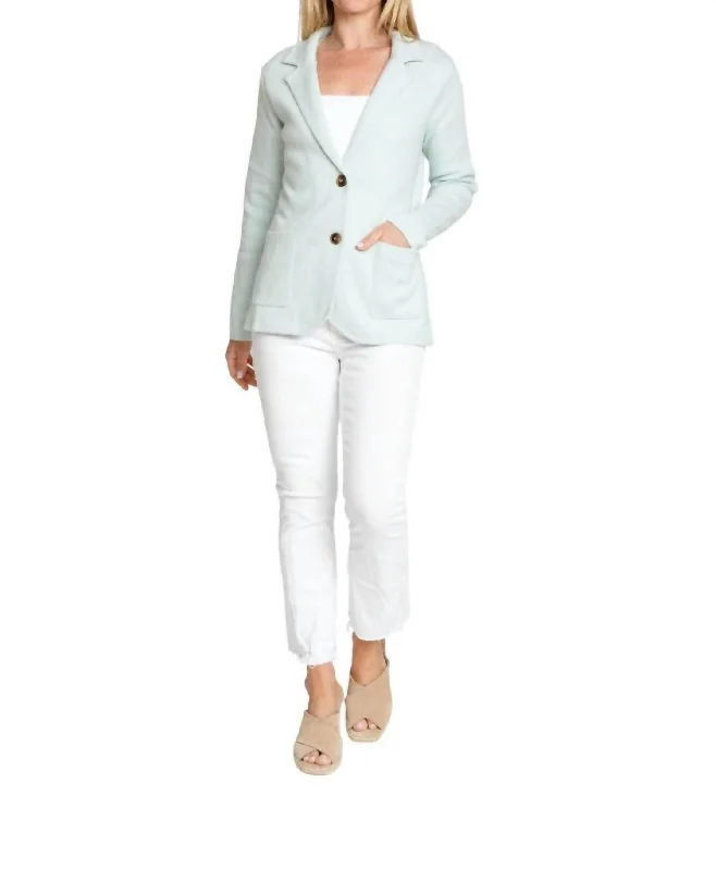 Milly Knit Blazer In Mist