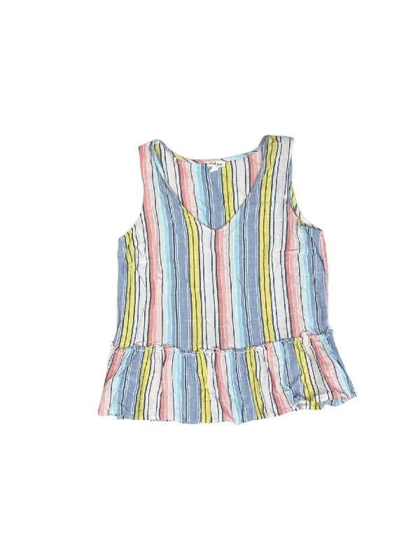 Striped Pattern Top Sleeveless Clothes Mentor, Size M