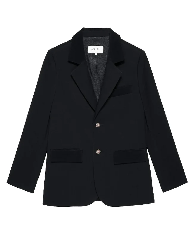 The Velvet Trimmed Smoking Jacket In Black