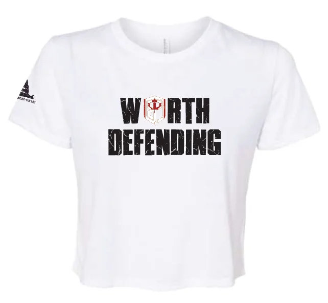 Worth Defending Crop Tee (White)