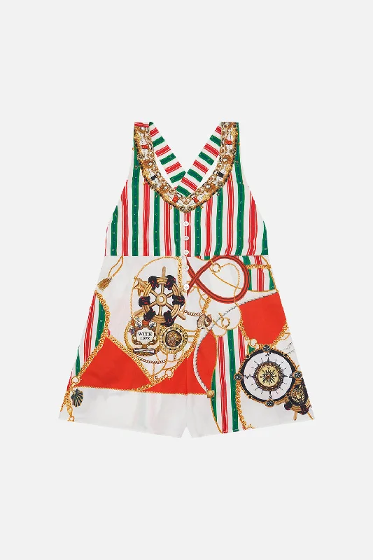 KIDS HALTER PLAYSUIT WITH CROSS BACK STRAP 4-10 SALUTI SUMMERTIME