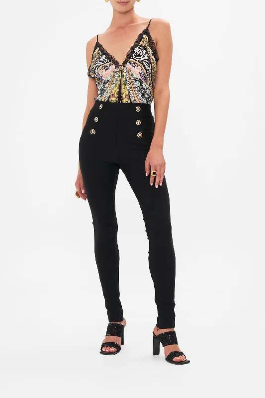 BUTTON EMBELLISHED PONTE PANT FLORENCE FIELD DAY