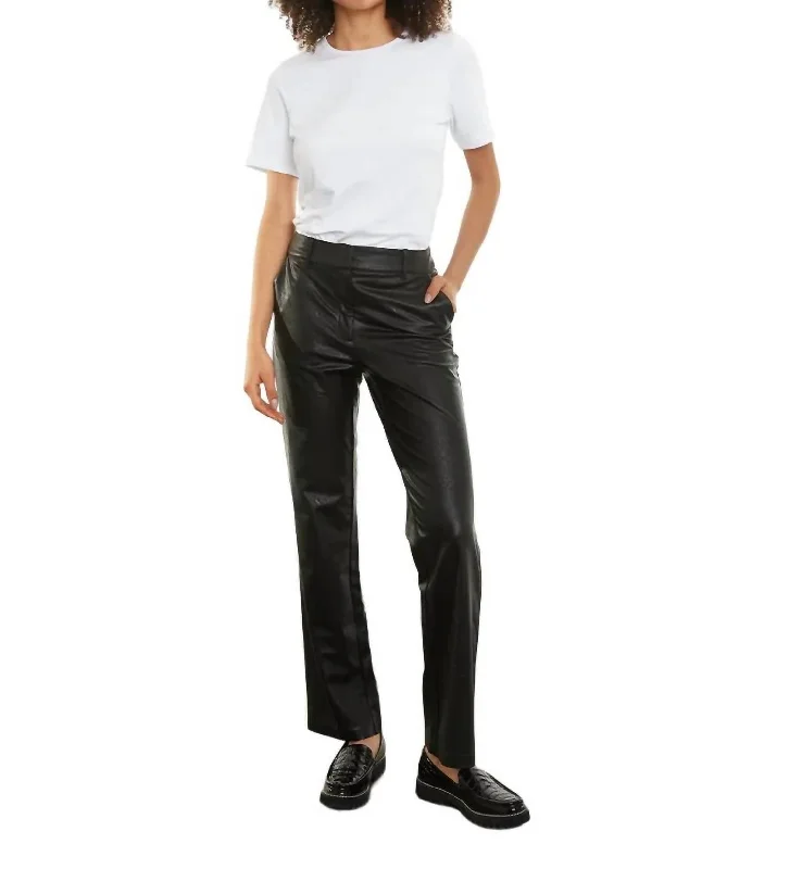 Faux Leather Trouser In Black