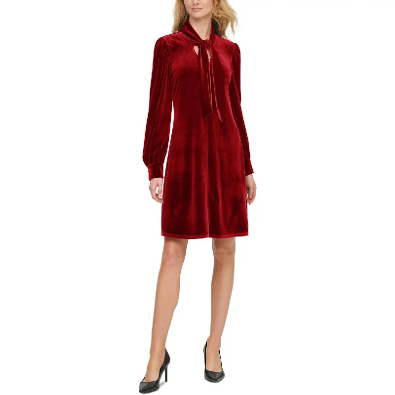 Calvin Klein Womens Velvet Mini Cocktail and Party Dress