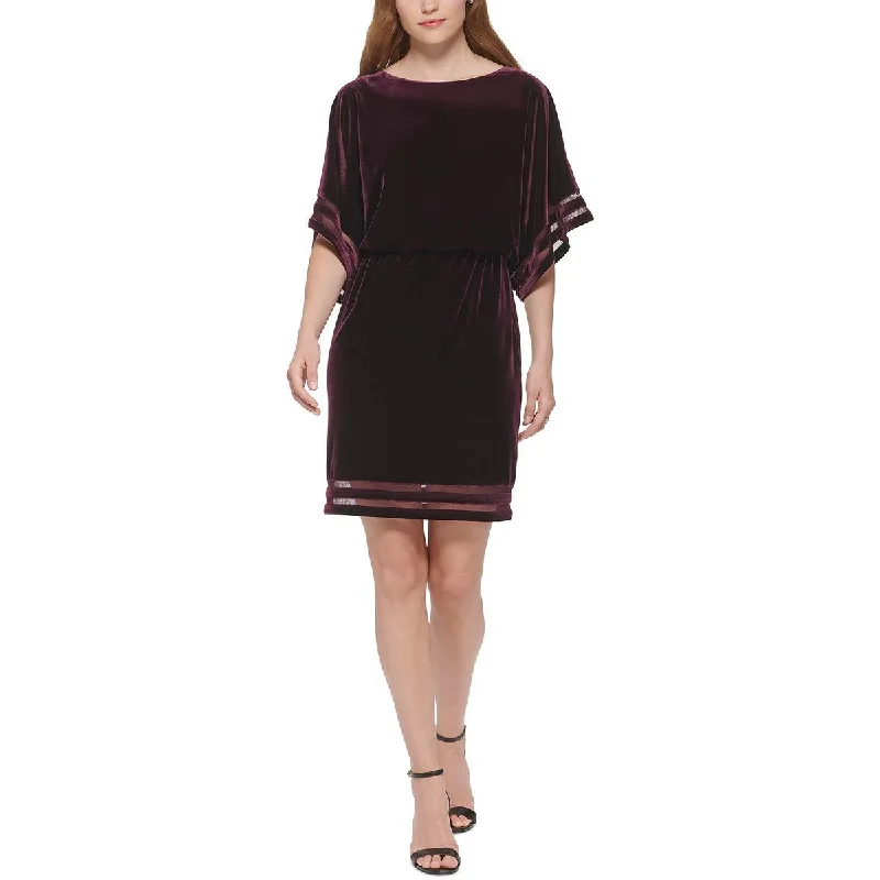 Jessica Howard Womens Velvet Knee Shift Dress