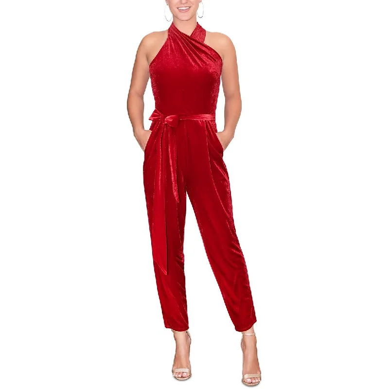 Rachel Rachel Roy Womens Harland Velvet Halter Jumpsuit