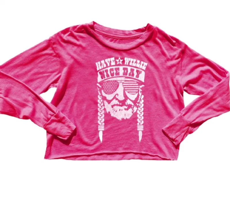 Girls Willie Nelson Tee In Pink