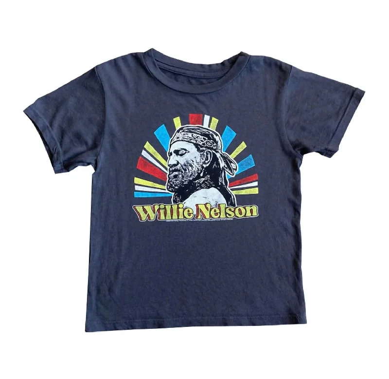 Girls Willie Nelson Tee In Vintage Black