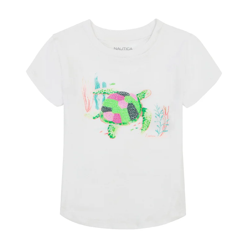 Nautica Little Girls' Patchwork Turtle T-Shirt (4-6X)