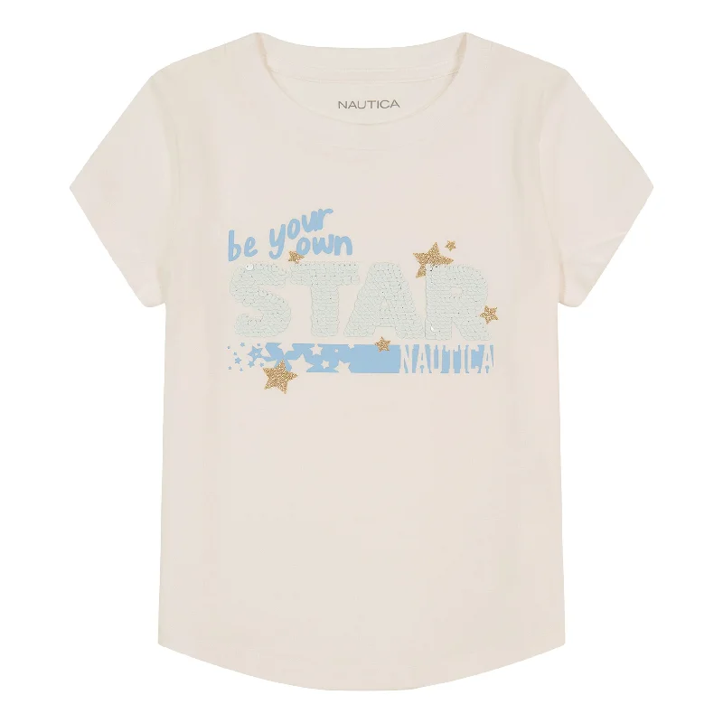 Nautica Toddler Girls' Sequin Be Your Own Star T-Shirt (2T-4T)